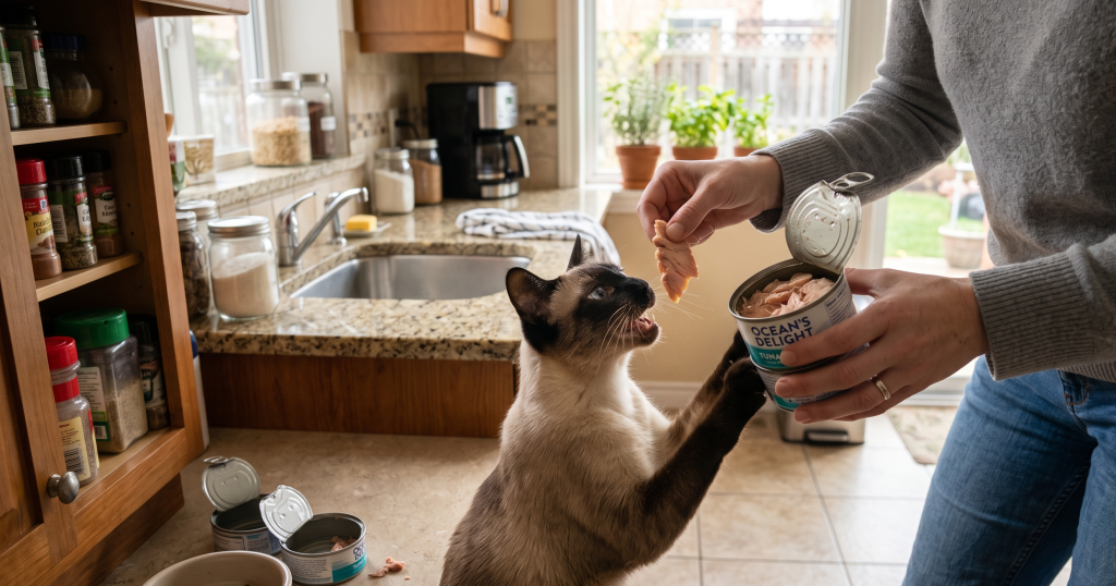 gato le gusta atun